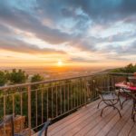 Sonnenuntergang auf der Terrasse